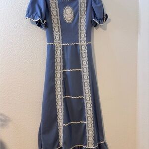 Vintage Andrea Joyce Lace Cameo Maxi Dress Size Tag Missing